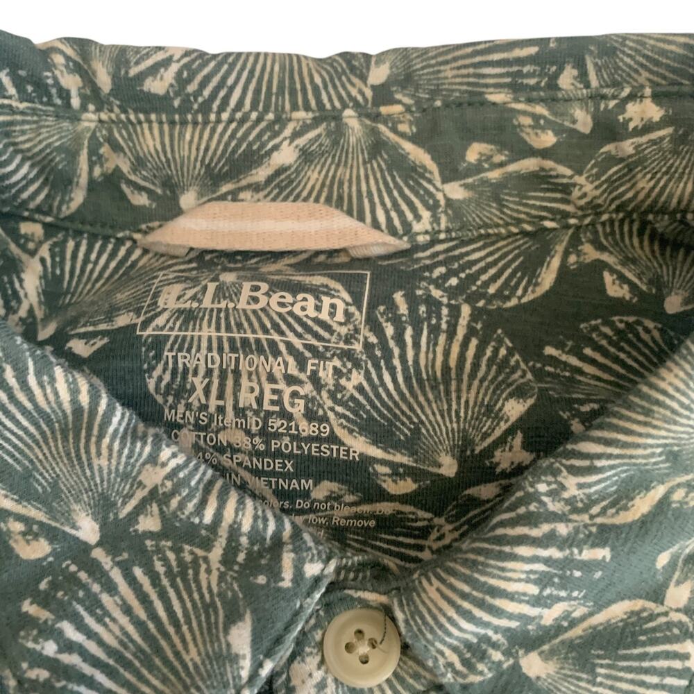 L.L. Bean Mens Size XL Reg Traditional Fit Hawaiian Button Up Short Sleeve Shirt - Picture 6 of 16